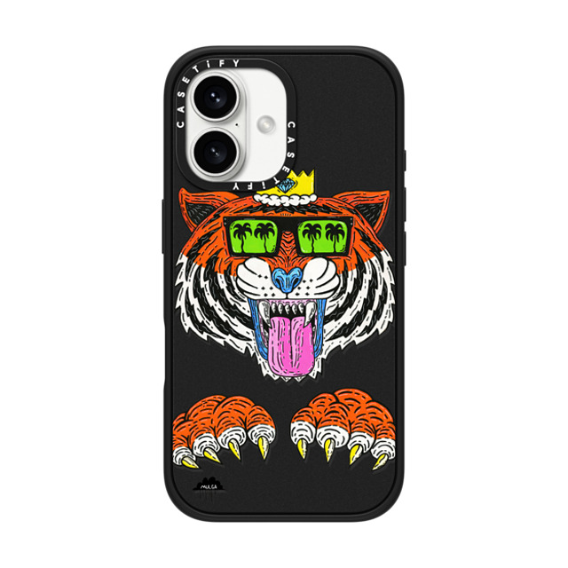 Mulga x CASETiFY iPhone 16 Case Matte Black Impact Case King Louis the Tiger Phone Case by Mulga Mulga x CASETiFY iPhone 16 Case Matte Black Impact Case King Louis the Tiger Phone Case by Mulga