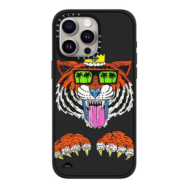 Mulga x CASETiFY iPhone 15 Pro Max ケース マットブラック インパクトケース MagSafe対応 King Louis the Tiger Phone Case by Mulga