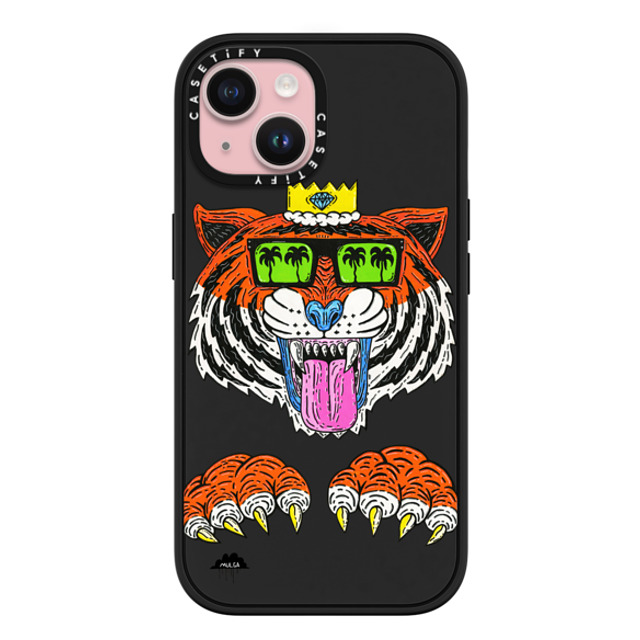 Mulga x CASETiFY iPhone 15 ケース マットブラック インパクトケース MagSafe対応 King Louis the Tiger Phone Case by Mulga