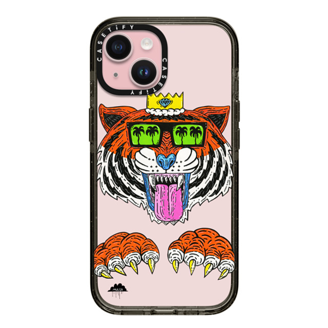 Mulga x CASETiFY iPhone 15 ケース ブラック インパクトケース King Louis the Tiger Phone Case by Mulga