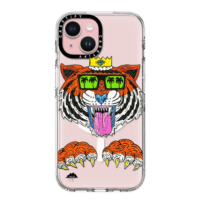 Mulga x CASETiFY iPhone 15 ケース クリア クリア ケース MagSafe対応 King Louis the Tiger Phone Case by Mulga