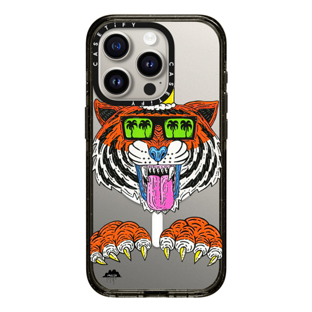 Mulga x CASETiFY iPhone 15 Pro ケース ブラック インパクトケース MagSafe対応 King Louis the Tiger Phone Case by Mulga