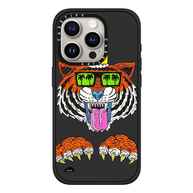 Mulga x CASETiFY iPhone 15 Pro ケース マットブラック インパクトケース MagSafe対応 King Louis the Tiger Phone Case by Mulga