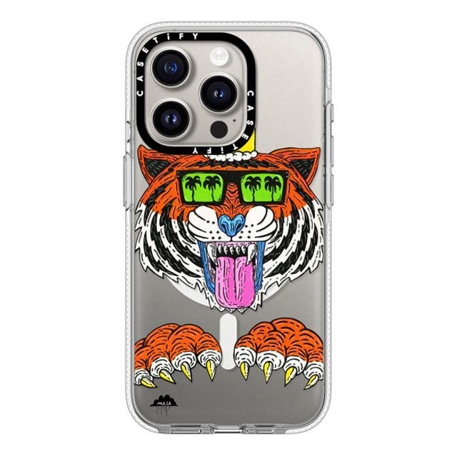 Mulga x CASETiFY iPhone 15 Pro ケース クリア クリア ケース MagSafe対応 King Louis the Tiger Phone Case by Mulga