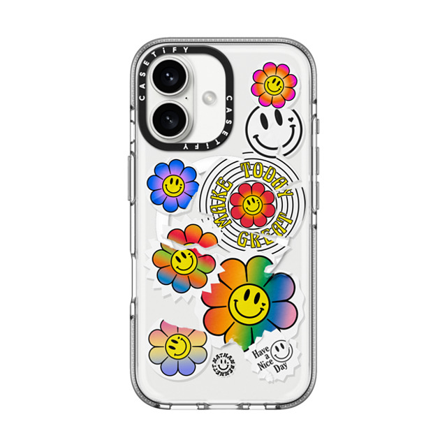 Nathan Bennett x CASETiFY iPhone 16 Case Sticker,Cartoon Clear Clear Case MagSafe Compatible Smile Sticker Bomb By Nathan Bennett Father's Day Nathan Bennett x CASETiFY iPhone 16 Case Sticker,Cartoon Clear Clear Case MagSafe Compatible Smile Sticker Bomb By Nathan Bennett Father's Day