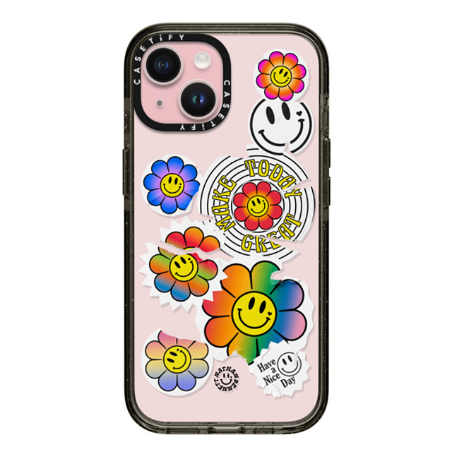 Nathan Bennett x CASETiFY iPhone 15 Case Sticker,Cartoon Black Impact Case Smile Sticker Bomb By Nathan Bennett Father's Day Nathan Bennett x CASETiFY iPhone 15 Case Sticker,Cartoon Black Impact Case Smile Sticker Bomb By Nathan Bennett Father's Day