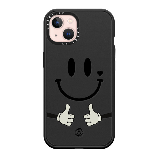 Nathan Bennett x CASETiFY iPhone 13 ケース マットブラック インパクトケース MagSafe対応 Big Smile By Nathan Bennett