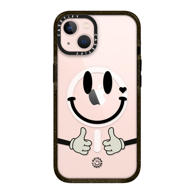 Nathan Bennett x CASETiFY iPhone 13 ケース ブラック インパクトケース MagSafe対応 Big Smile By Nathan Bennett