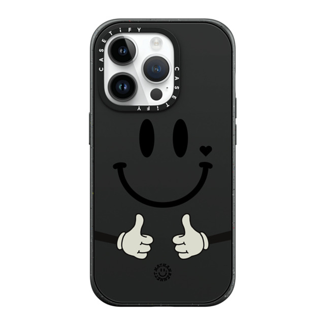 Nathan Bennett x CASETiFY iPhone 14 Pro ケース マットブラック インパクトケース MagSafe対応 Big Smile By Nathan Bennett