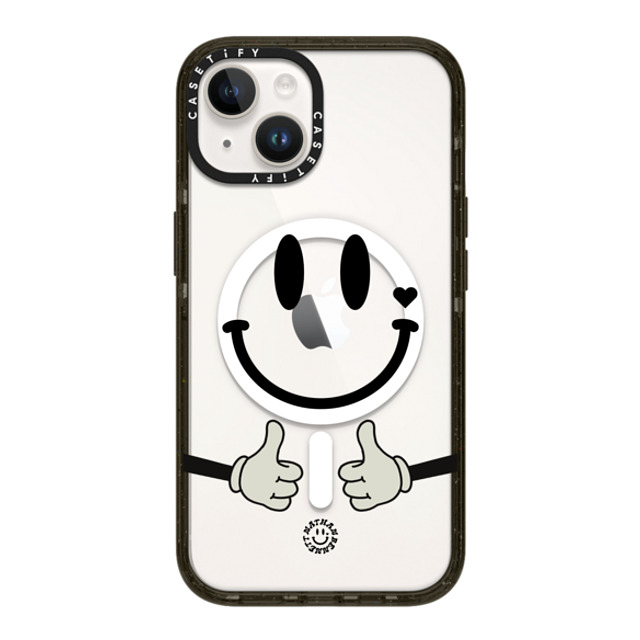 Nathan Bennett x CASETiFY iPhone 14 ケース ブラック インパクトケース MagSafe対応 Big Smile By Nathan Bennett