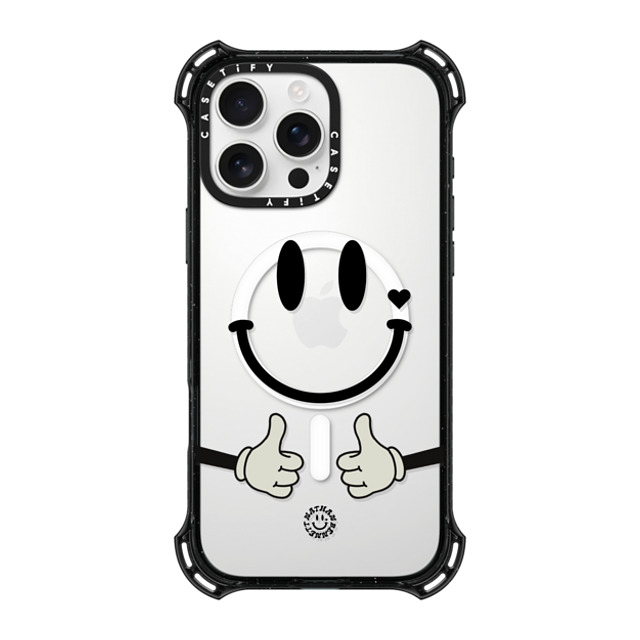 Nathan Bennett x CASETiFY iPhone 16 Pro Max ケース ブラック バウンスケース Big Smile By Nathan Bennett