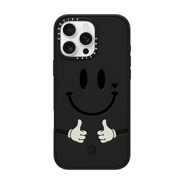 Nathan Bennett x CASETiFY iPhone 16 Pro Max ケース マットブラック インパクトケース MagSafe対応 Big Smile By Nathan Bennett