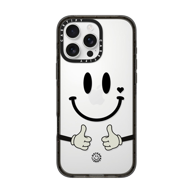 Nathan Bennett x CASETiFY iPhone 16 Pro Max ケース ブラック インパクトケース Big Smile By Nathan Bennett