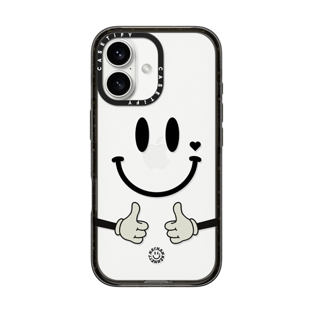 Nathan Bennett x CASETiFY iPhone 16 ケース ブラック インパクトケース Big Smile By Nathan Bennett