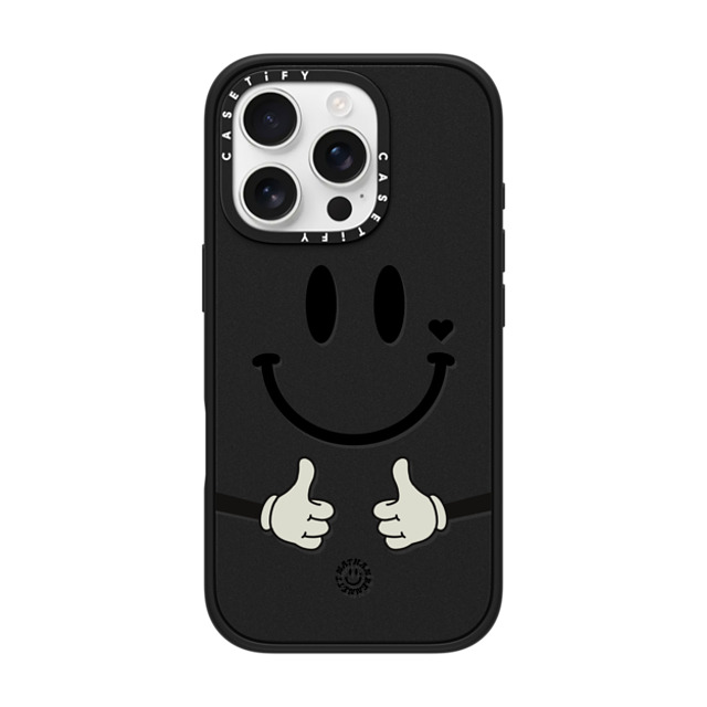 Nathan Bennett x CASETiFY iPhone 16 Pro ケース マットブラック インパクトケース Big Smile By Nathan Bennett