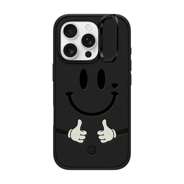 Nathan Bennett x CASETiFY iPhone 16 Pro ケース マットブラック インパクトリングスタンドケース MagSafe対応 Big Smile By Nathan Bennett