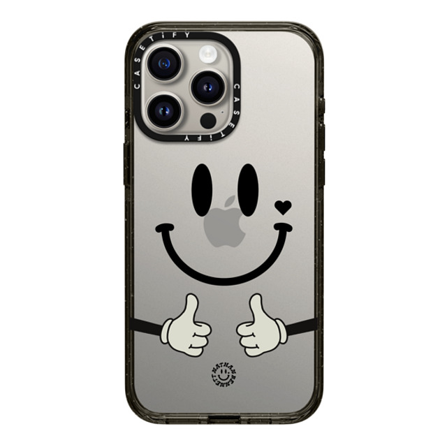 Nathan Bennett x CASETiFY iPhone 15 Pro Max ケース ブラック インパクトケース Big Smile By Nathan Bennett