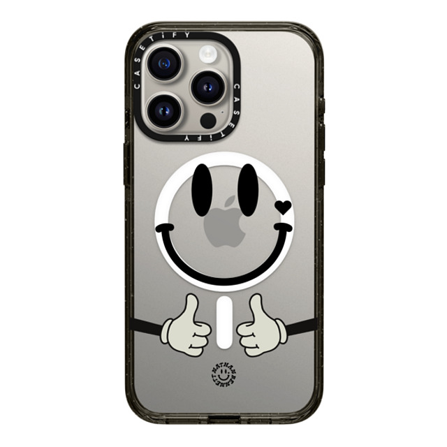 Nathan Bennett x CASETiFY iPhone 15 Pro Max ケース ブラック インパクトケース MagSafe対応 Big Smile By Nathan Bennett