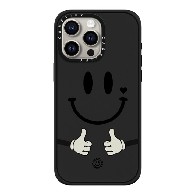 Nathan Bennett x CASETiFY iPhone 15 Pro Max ケース マットブラック インパクトケース MagSafe対応 Big Smile By Nathan Bennett