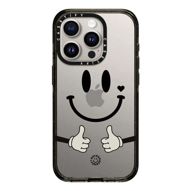 Nathan Bennett x CASETiFY iPhone 15 Pro ケース ブラック インパクトケース Big Smile By Nathan Bennett