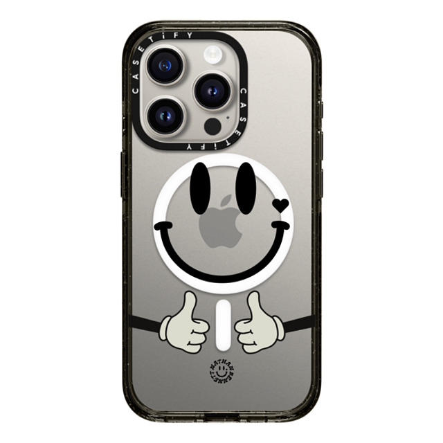 Nathan Bennett x CASETiFY iPhone 15 Pro ケース ブラック インパクトケース MagSafe対応 Big Smile By Nathan Bennett