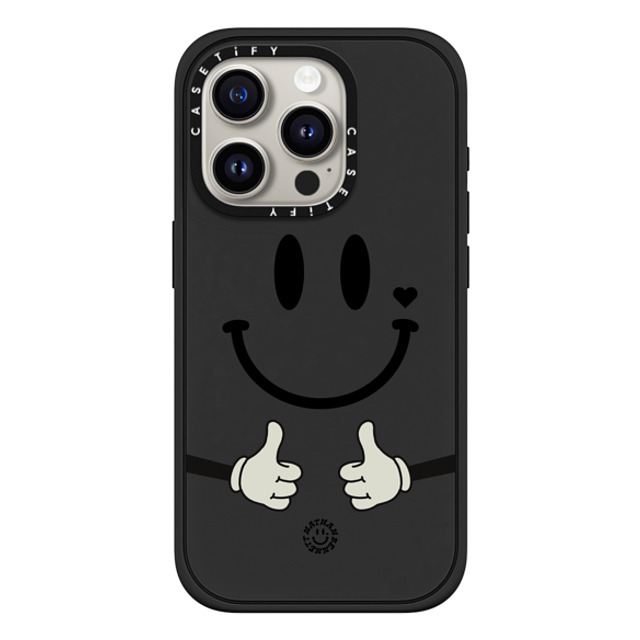 Nathan Bennett x CASETiFY iPhone 15 Pro ケース マットブラック インパクトケース MagSafe対応 Big Smile By Nathan Bennett