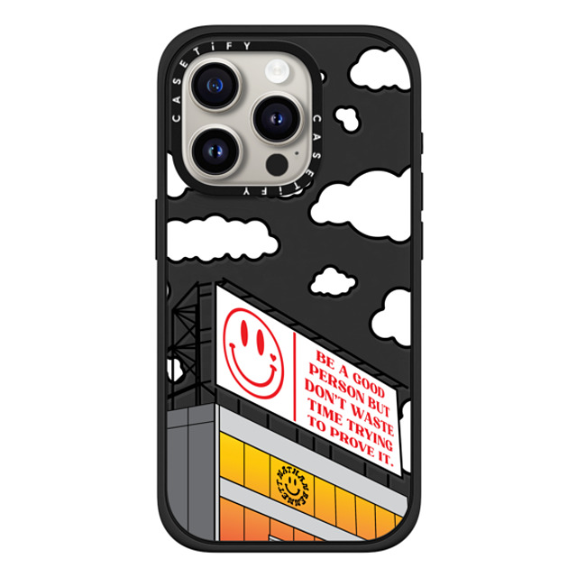 Nathan Bennett x CASETiFY iPhone 15 Pro ケース Cloud,Quote マットブラック インパクトケース MagSafe対応 Be a Good Person by Nathan Bennett Father's Day Nathan Bennett x CASETiFY iPhone 15 Pro ケース Cloud,Quote マットブラック インパクトケース MagSafe対応 Be a Good Person by Nathan Bennett Father's Day