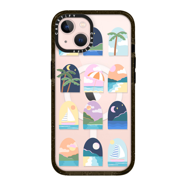 Brook Gossen x CASETiFY iPhone 13 ケース ブラック インパクトケース MagSafe対応 BEACHY VACAY BY BROOK GOSSEN