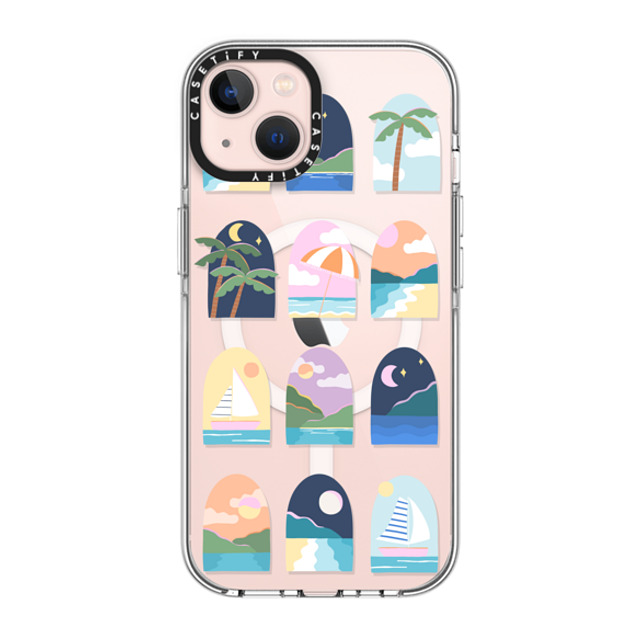 Brook Gossen x CASETiFY iPhone 13 ケース クリア クリア ケース MagSafe対応 BEACHY VACAY BY BROOK GOSSEN