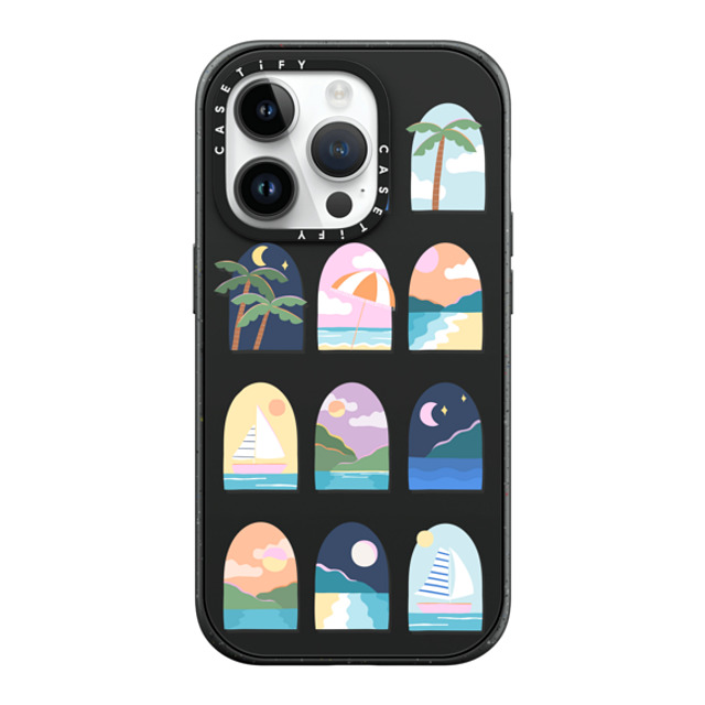 Brook Gossen x CASETiFY iPhone 14 Pro ケース マットブラック インパクトケース MagSafe対応 BEACHY VACAY BY BROOK GOSSEN