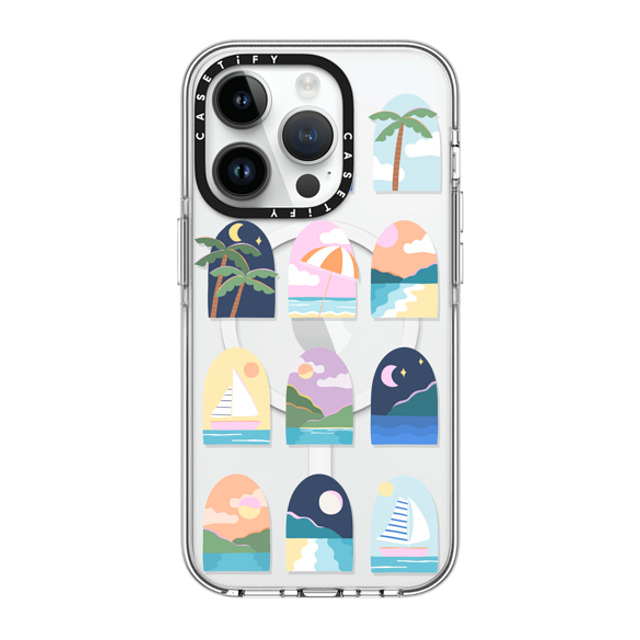 Brook Gossen x CASETiFY iPhone 14 Pro ケース クリア クリア ケース MagSafe対応 BEACHY VACAY BY BROOK GOSSEN