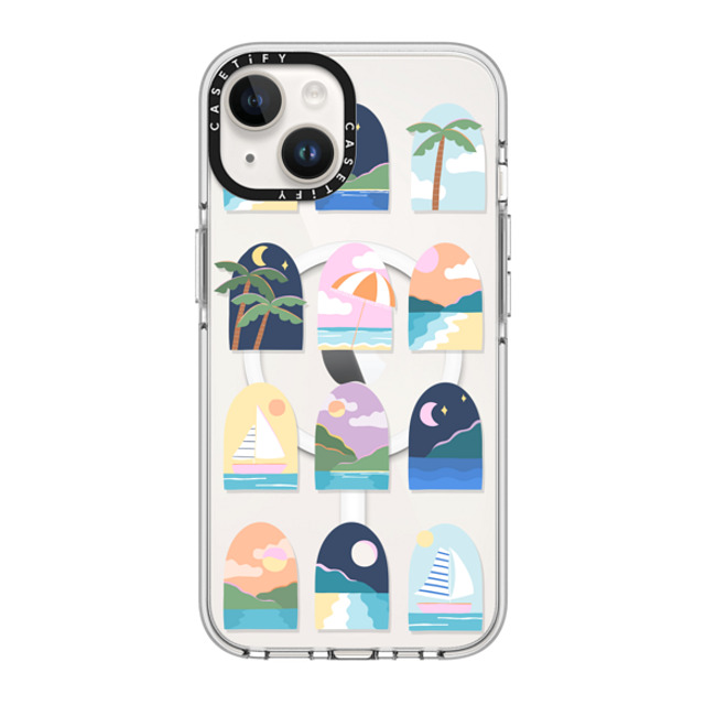 Brook Gossen x CASETiFY iPhone 14 ケース クリア クリア ケース MagSafe対応 BEACHY VACAY BY BROOK GOSSEN