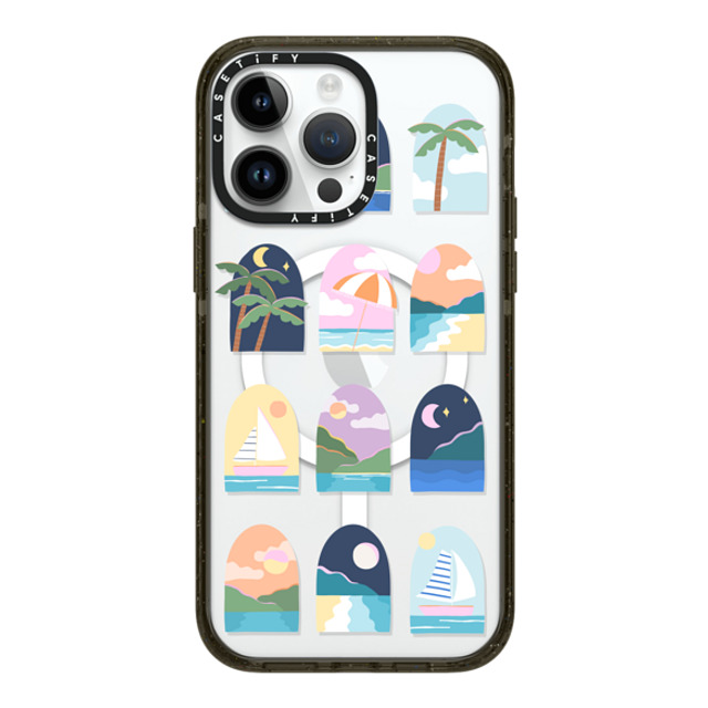 Brook Gossen x CASETiFY iPhone 14 Pro Max ケース ブラック インパクトケース MagSafe対応 BEACHY VACAY BY BROOK GOSSEN