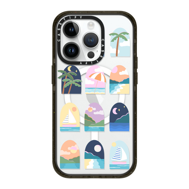 Brook Gossen x CASETiFY iPhone 14 Pro ケース ブラック インパクトケース MagSafe対応 BEACHY VACAY BY BROOK GOSSEN