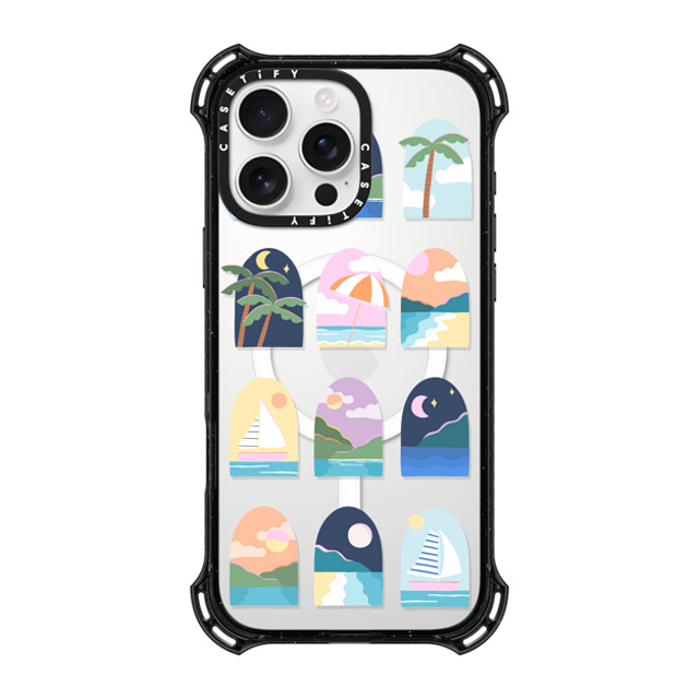 Brook Gossen x CASETiFY iPhone 16 Pro Max ケース ブラック バウンスケース BEACHY VACAY BY BROOK GOSSEN