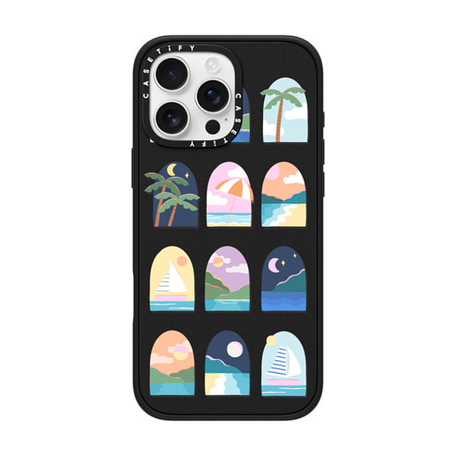 Brook Gossen x CASETiFY iPhone 16 Pro Max ケース マットブラック インパクトケース MagSafe対応 BEACHY VACAY BY BROOK GOSSEN