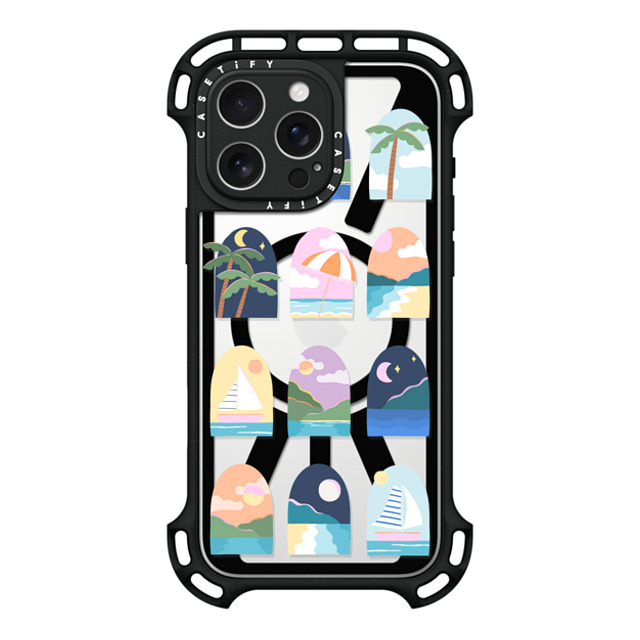 Brook Gossen x CASETiFY iPhone 16 Pro Max ケース ブラック ウルトラ バウンスケース MagSafe対応 BEACHY VACAY BY BROOK GOSSEN