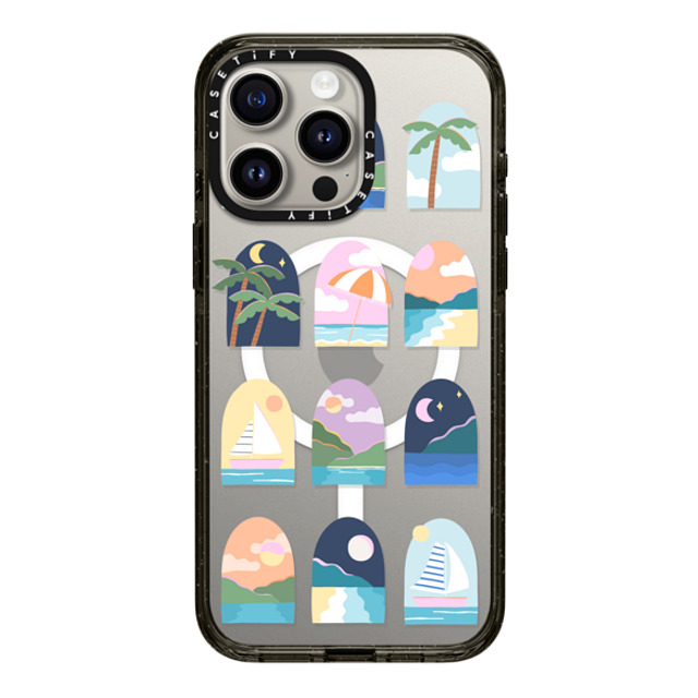 Brook Gossen x CASETiFY iPhone 15 Pro Max ケース ブラック インパクトケース MagSafe対応 BEACHY VACAY BY BROOK GOSSEN