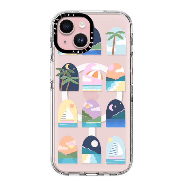 Brook Gossen x CASETiFY iPhone 15 ケース クリア クリア ケース MagSafe対応 BEACHY VACAY BY BROOK GOSSEN