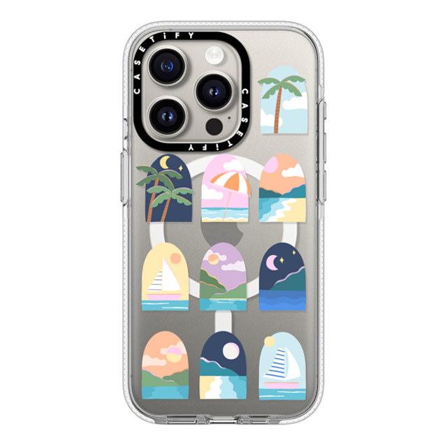 Brook Gossen x CASETiFY iPhone 15 Pro ケース クリア クリア ケース MagSafe対応 BEACHY VACAY BY BROOK GOSSEN