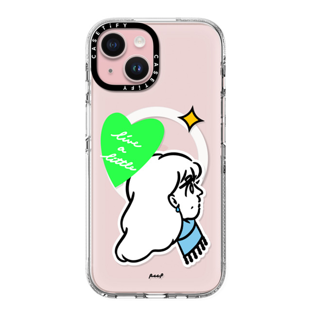Peep x CASETiFY iPhone 15 Case Sticker,Heart クリア クリア ケース MagSafe対応 LIVE A LITTLE Mother's Day Peep x CASETiFY iPhone 15 Case Sticker,Heart クリア クリア ケース MagSafe対応 LIVE A LITTLE Mother's Day