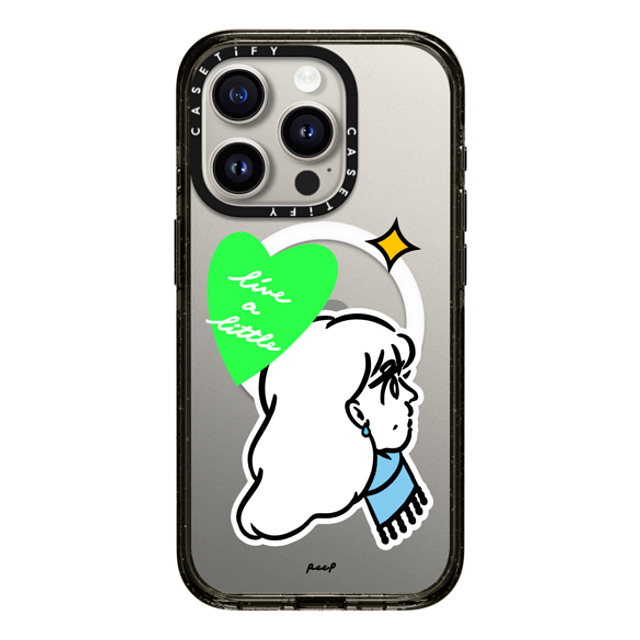 Peep x CASETiFY iPhone 15 Pro Case Sticker,Heart Black Impact Case MagSafe Compatible LIVE A LITTLE Mother's Day Peep x CASETiFY iPhone 15 Pro Case Sticker,Heart Black Impact Case MagSafe Compatible LIVE A LITTLE Mother's Day