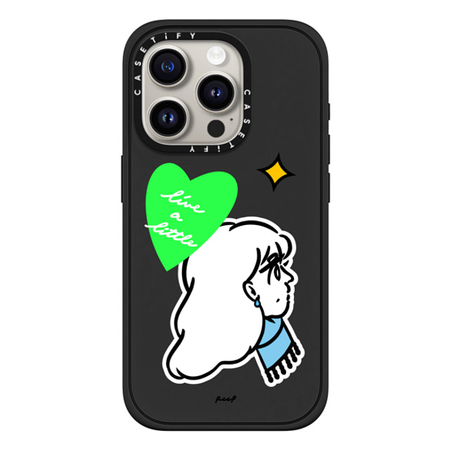 Peep x CASETiFY iPhone 15 Pro Case Sticker,Heart マットブラック インパクトケース MagSafe対応 LIVE A LITTLE Mother's Day Peep x CASETiFY iPhone 15 Pro Case Sticker,Heart マットブラック インパクトケース MagSafe対応 LIVE A LITTLE Mother's Day