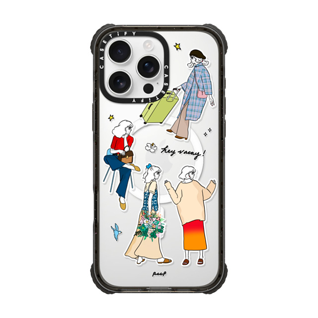 Peep x CASETiFY iPhone 16 Pro Max ケース Sticker,Cartoon ブラック ウルトラ インパクトケース MagSafe 対応 HEY VACAY Father's Day Peep x CASETiFY iPhone 16 Pro Max ケース Sticker,Cartoon ブラック ウルトラ インパクトケース MagSafe 対応 HEY VACAY Father's Day
