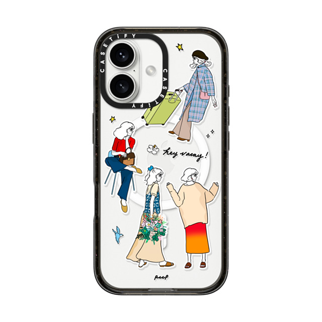 Peep x CASETiFY iPhone 16 Case Sticker,Cartoon Black Impact Case MagSafe Compatible HEY VACAY Mother's Day Peep x CASETiFY iPhone 16 Case Sticker,Cartoon Black Impact Case MagSafe Compatible HEY VACAY Mother's Day