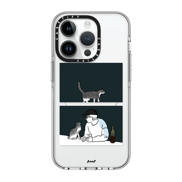 Peep x CASETiFY iPhone 14 Pro ケース クリア クリア ケース MagSafe対応 WINE & CAT