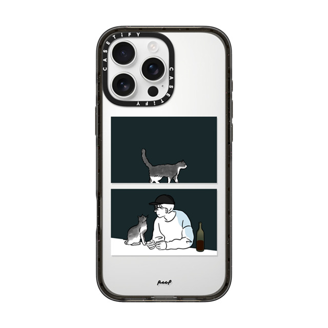 Peep x CASETiFY iPhone 16 Pro Max ケース ブラック インパクトケース WINE & CAT