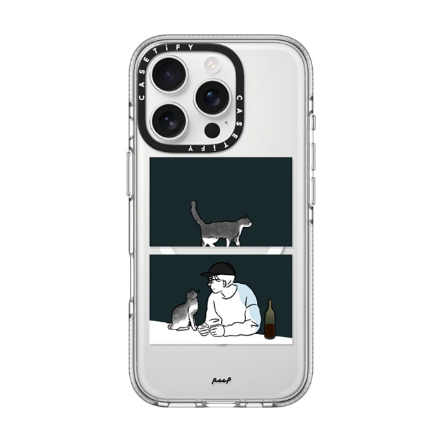 Peep x CASETiFY iPhone 16 Pro ケース クリア クリア ケース MagSafe対応 WINE & CAT