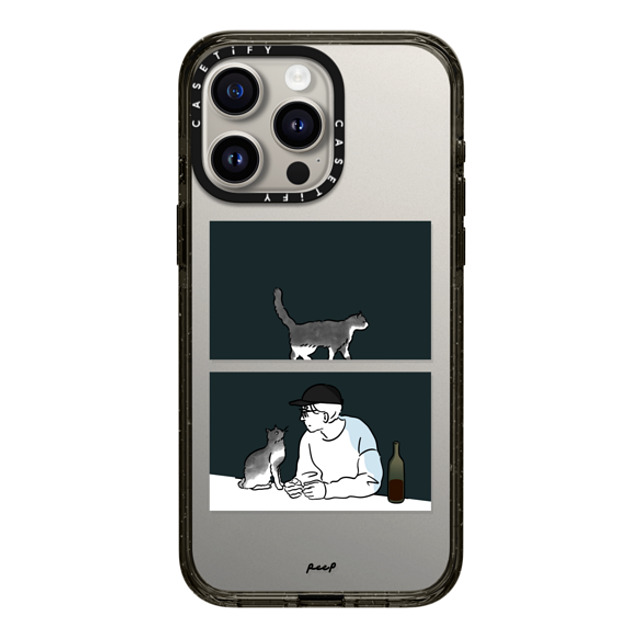 Peep x CASETiFY iPhone 15 Pro Max ケース ブラック インパクトケース WINE & CAT