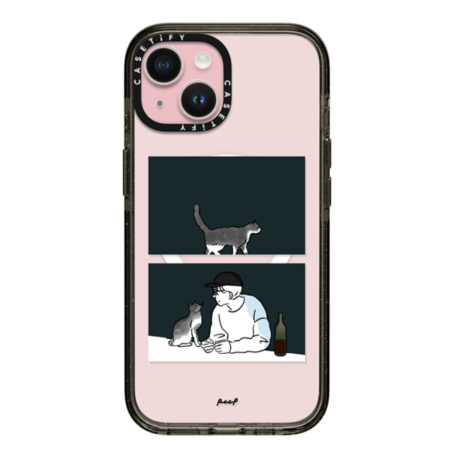 Peep x CASETiFY iPhone 15 Case Cat,Animal Black Impact Case MagSafe Compatible WINE & CAT Mother's Day Peep x CASETiFY iPhone 15 Case Cat,Animal Black Impact Case MagSafe Compatible WINE & CAT Mother's Day